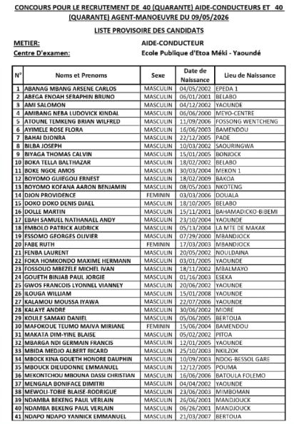 Concours CAMRAIL 1